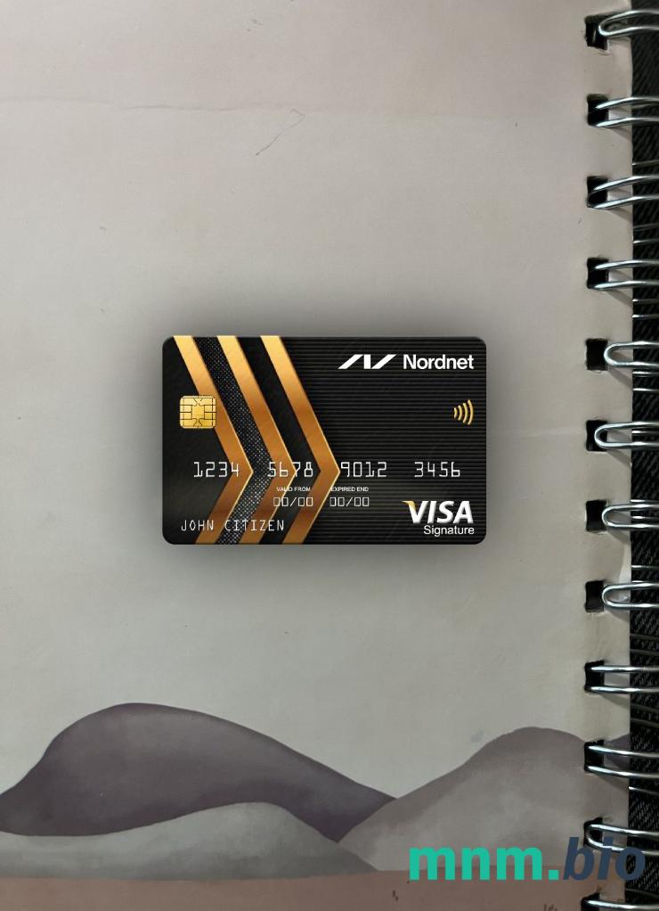 Sweden Nordnet AB bank visa signature card wygląd fotograficzny skan PSD + zdjęcie